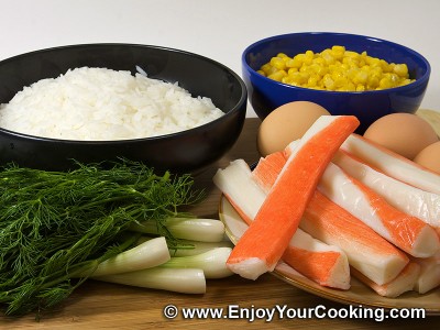 Crab Sticks & Rice Salad Recipe: Step 1