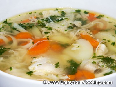 Chicken Soup with Egg Linguine