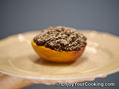Baked Peaches with Chocolate and Ginger Stuffing