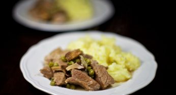 Veal Stew with Chanterelles and Peas