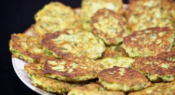 Zucchini Pancakes with Sheep Cheese