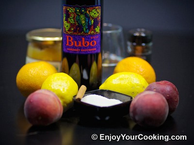 Red Wine Sangria with Peaches, Oranges and Lemons Recipe: Step 1