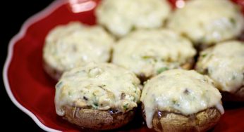 Chicken and Feta Stuffed Mushroom Caps