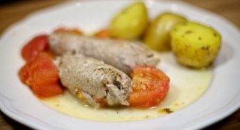 Veal Rolls with Feta Cheese, Garlic and Olives