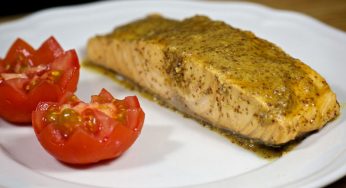 Salmon in Mustard, Lemon Juice and Soy Sauce Marinade