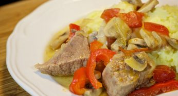 Meat Stew with Beer, Mushrooms and Vegetables