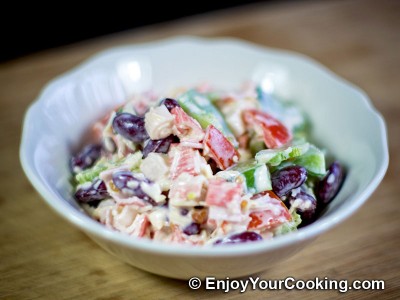 Crab Sticks, Beans, Tomato, Bell Pepper and Cheese Salad Recipe: Step 10