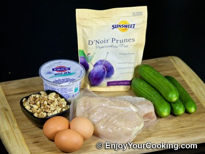 Chicken, Prunes and Cucumber Salad Recipe: Step 1