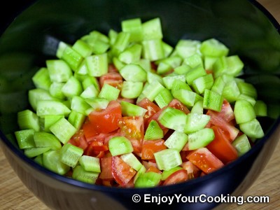 Raw Vegetable Salad with Feta Recipe: Step 4