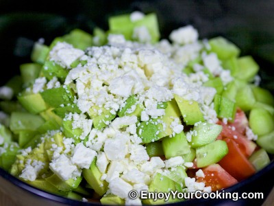 Raw Vegetable Salad with Feta Recipe: Step 6