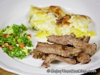 Recipe for Fried Meat with Mustard and Eggs