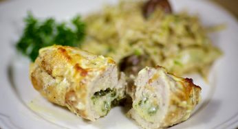 Baked Chicken Rolls with Cheese and Butter