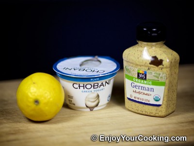 Yogurt, Mustard and Lemon Juice Salad Dressing: Step 1